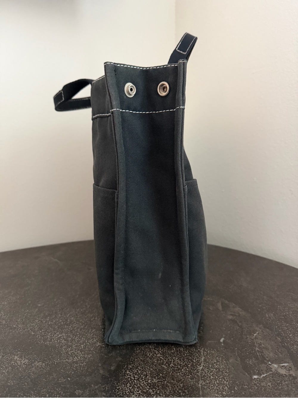Hermes Black Canvas Tote with Contrast Stitching - Authentic Pre-Loved - Picture 3 of 16